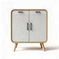Wooden storage cabinet with gray decorative front 60 x 30 x 75cm