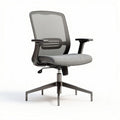Mesh office chair with adjustable height and grey fabric seat 60 x 60 x 90cm