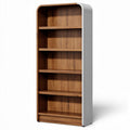 Wooden bookshelf with five open shelves in natural finish 80 x 30 x 180cm