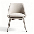 Upholstered lounge chair in light beige fabric with metal legs 45 x 50 x 80cm