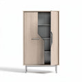 Wooden storage cabinet with metal legs and adjustable shelves 180 x 80 x 40cm