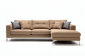 Sectional sofa with removable cushions in brown striped fabric 200 x 90 x 85cm