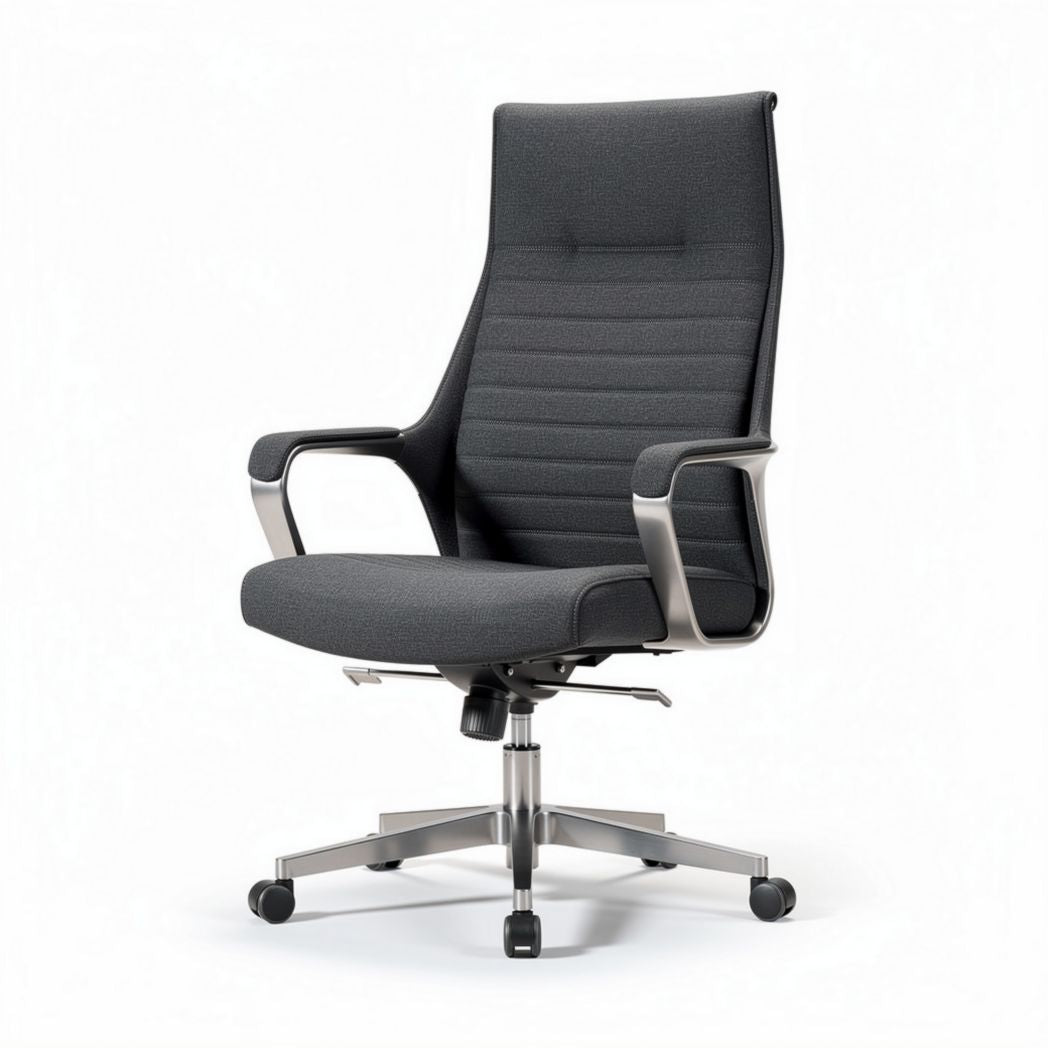 Ergonomic office chair with adjustable height and durable fabric in black 55 x 65 x 115cm