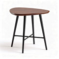 Walnut color side table with metal legs 50 x 40 x 75cm for living room