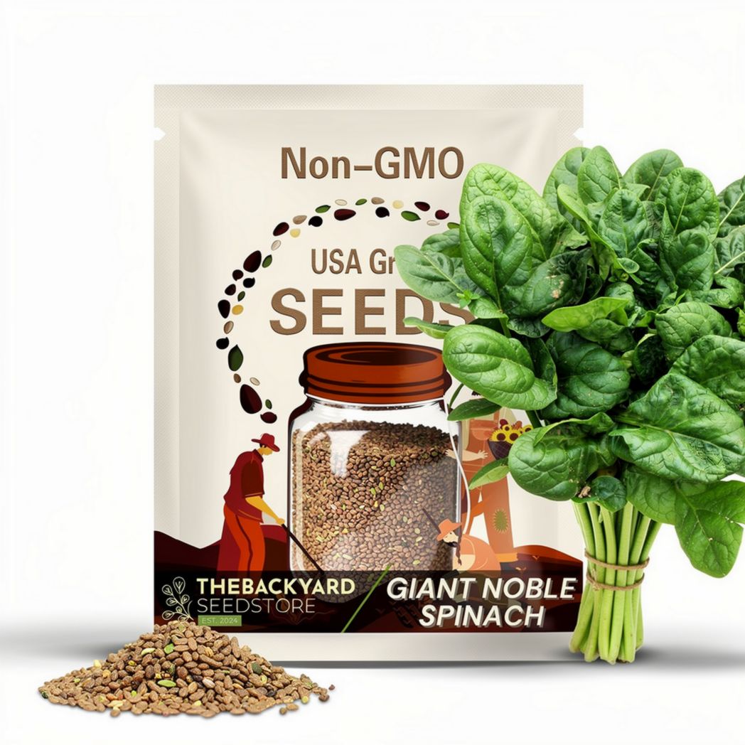 Giant Noble Spinach Seeds: Cold Hardy, Non-GMO (100+ Seeds)